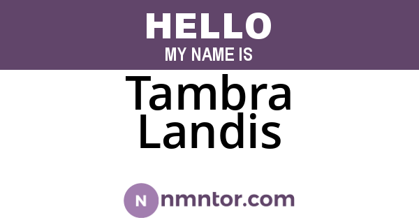 Tambra Landis