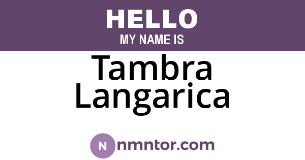 Tambra Langarica