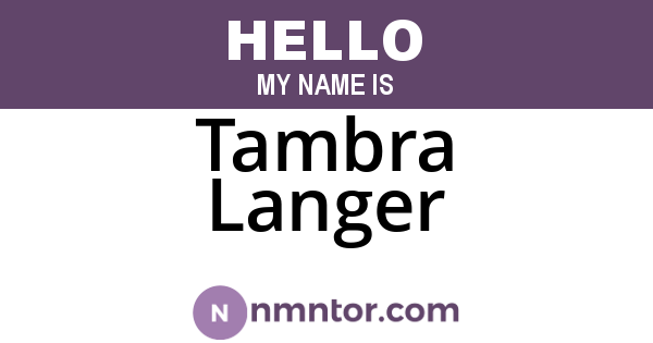 Tambra Langer