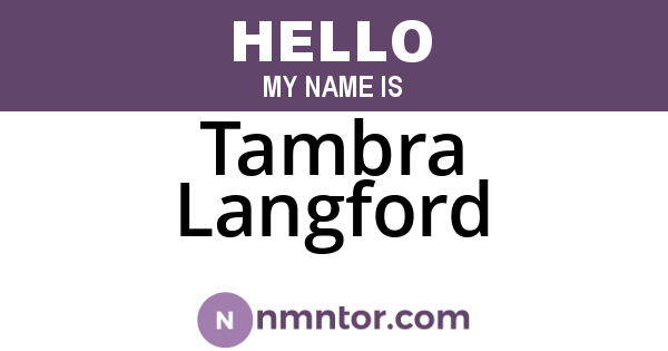 Tambra Langford