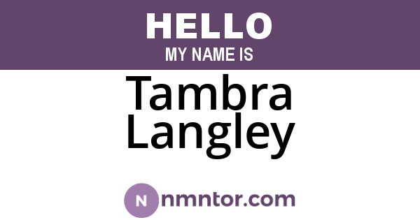 Tambra Langley