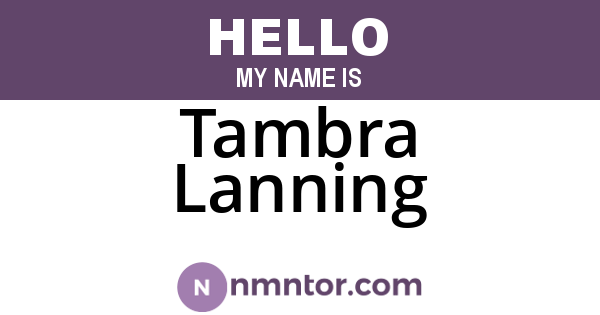 Tambra Lanning