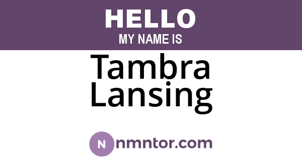 Tambra Lansing