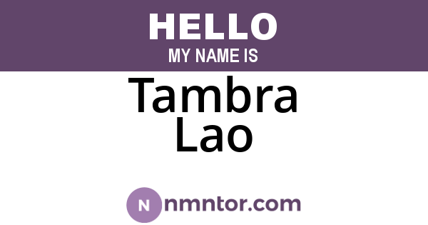Tambra Lao