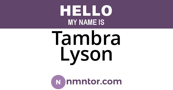 Tambra Lyson