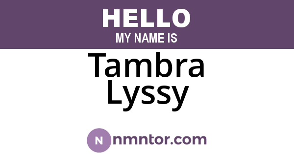 Tambra Lyssy