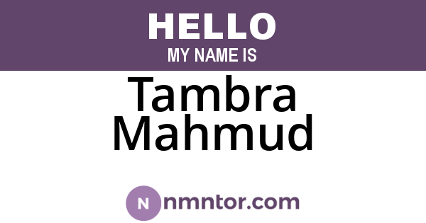 Tambra Mahmud