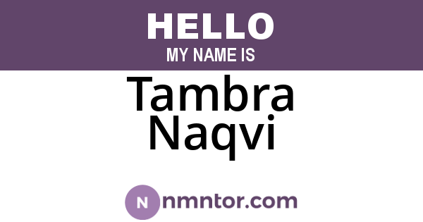 Tambra Naqvi