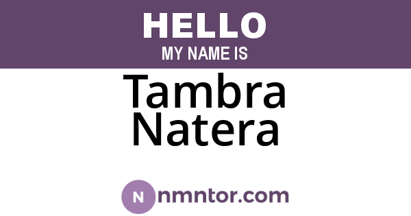Tambra Natera