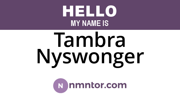 Tambra Nyswonger