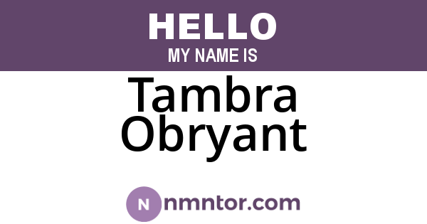 Tambra Obryant