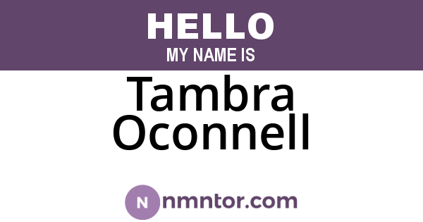 Tambra Oconnell
