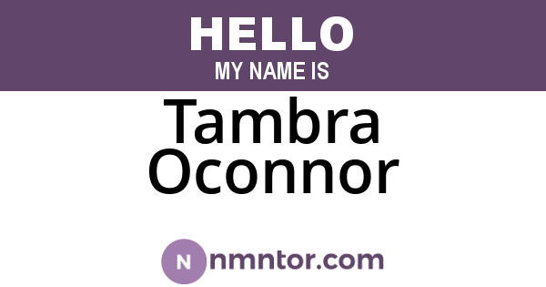 Tambra Oconnor