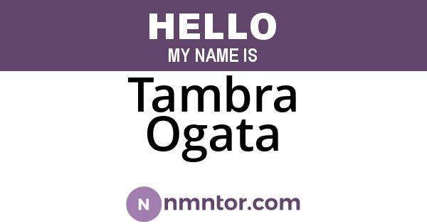 Tambra Ogata
