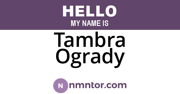 Tambra Ogrady