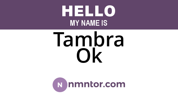 Tambra Ok