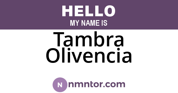 Tambra Olivencia
