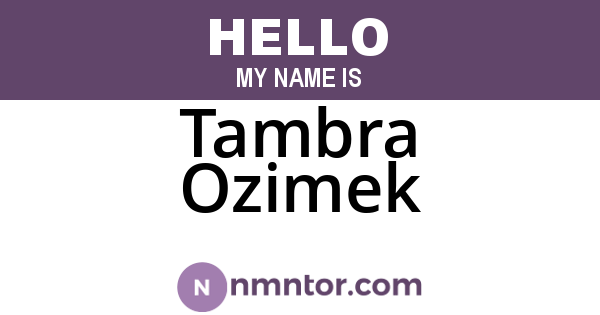 Tambra Ozimek