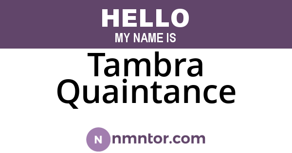 Tambra Quaintance