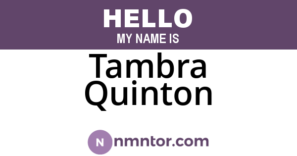Tambra Quinton