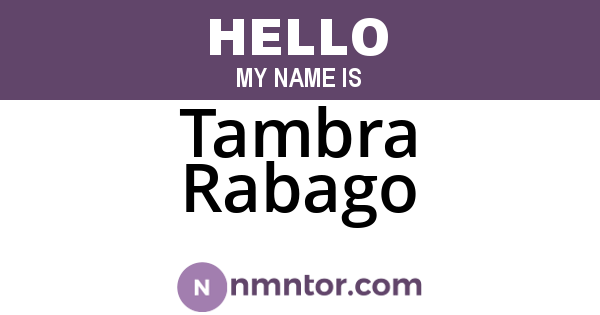 Tambra Rabago