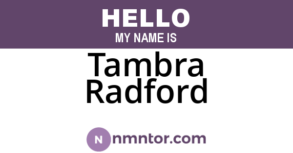 Tambra Radford