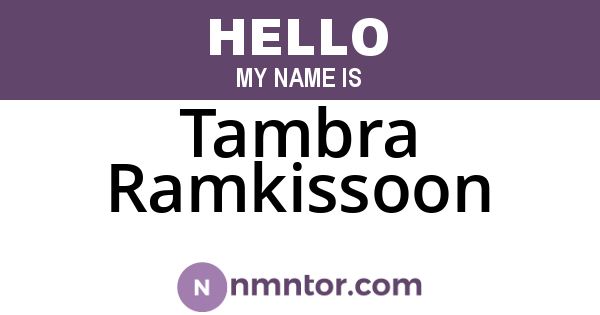 Tambra Ramkissoon
