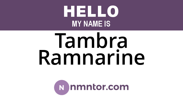 Tambra Ramnarine