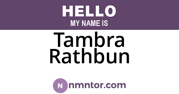 Tambra Rathbun