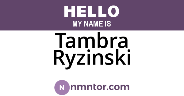 Tambra Ryzinski