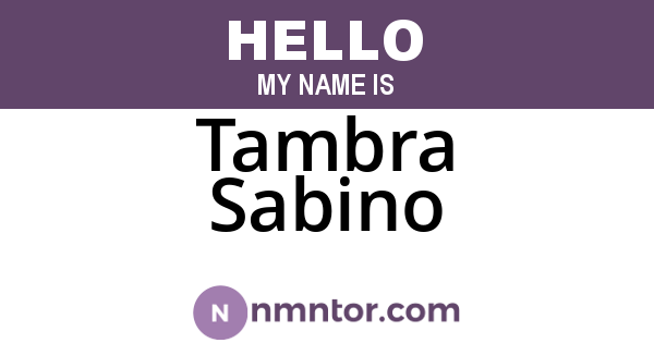Tambra Sabino