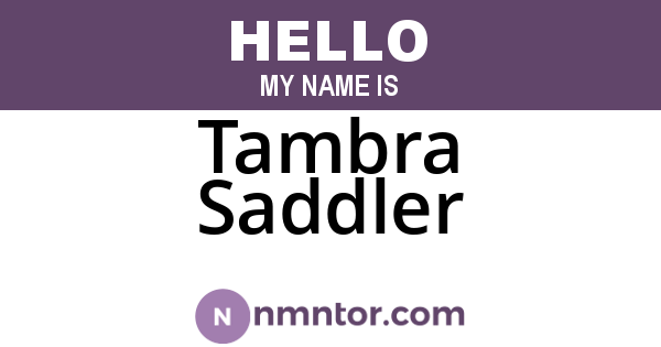 Tambra Saddler