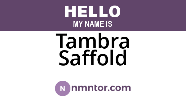 Tambra Saffold