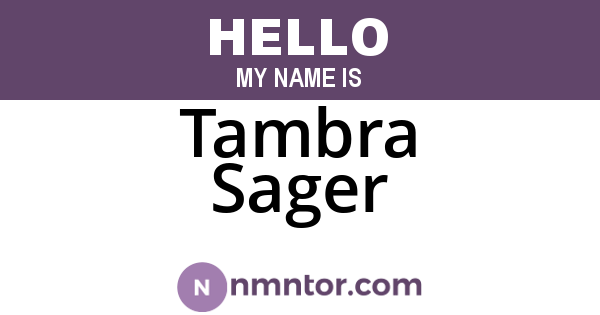 Tambra Sager