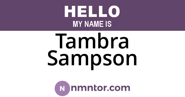 Tambra Sampson