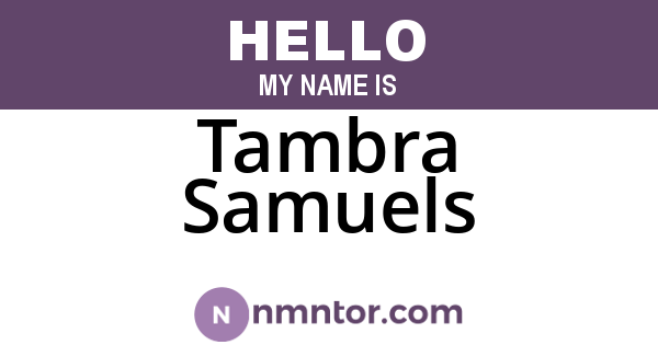 Tambra Samuels