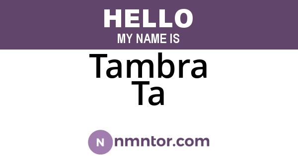 Tambra Ta