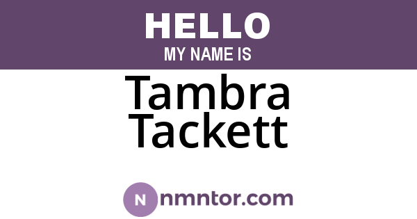 Tambra Tackett