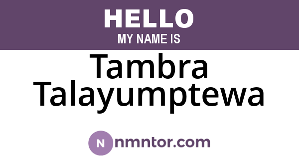 Tambra Talayumptewa