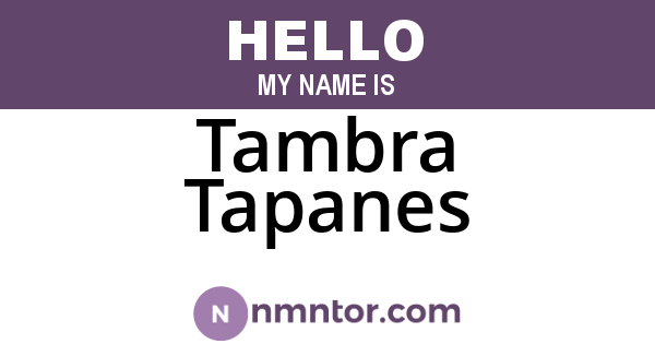 Tambra Tapanes