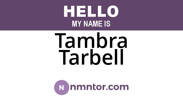 Tambra Tarbell