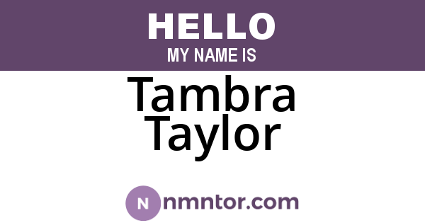 Tambra Taylor