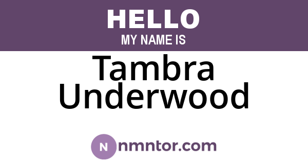 Tambra Underwood
