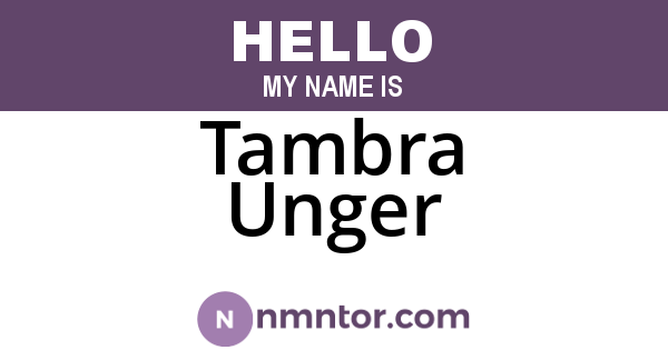Tambra Unger