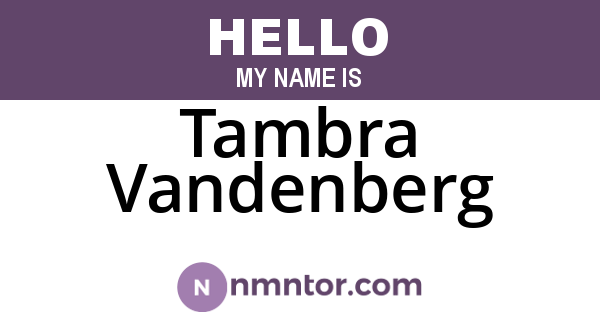 Tambra Vandenberg
