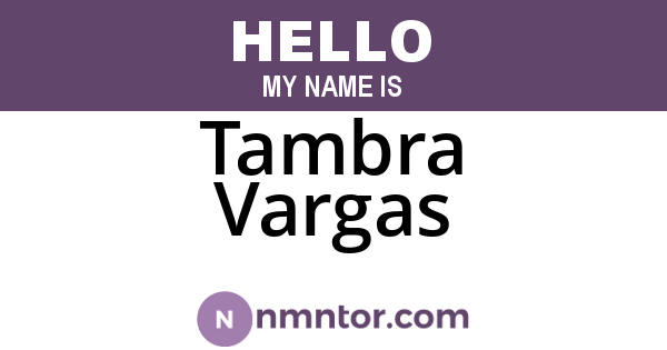 Tambra Vargas