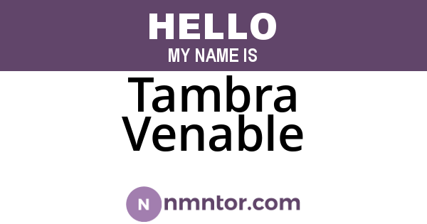 Tambra Venable
