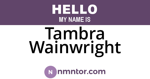 Tambra Wainwright