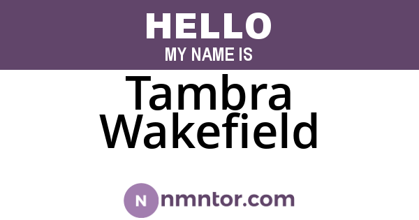 Tambra Wakefield