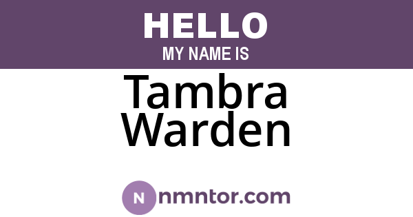 Tambra Warden